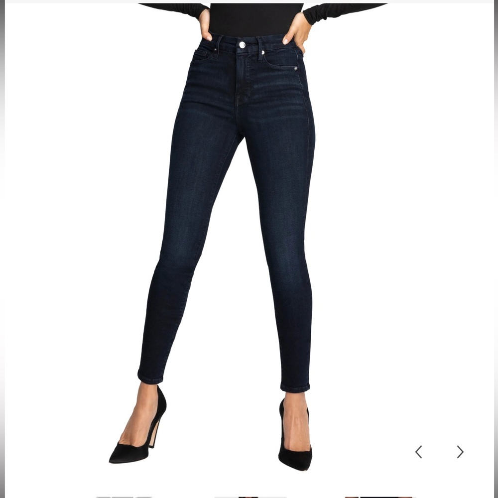 NWT Good American Good Legs Dark Blue Jeans